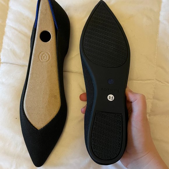 NEW Rothy's Black Pointed Flats - Picture 2 of 5